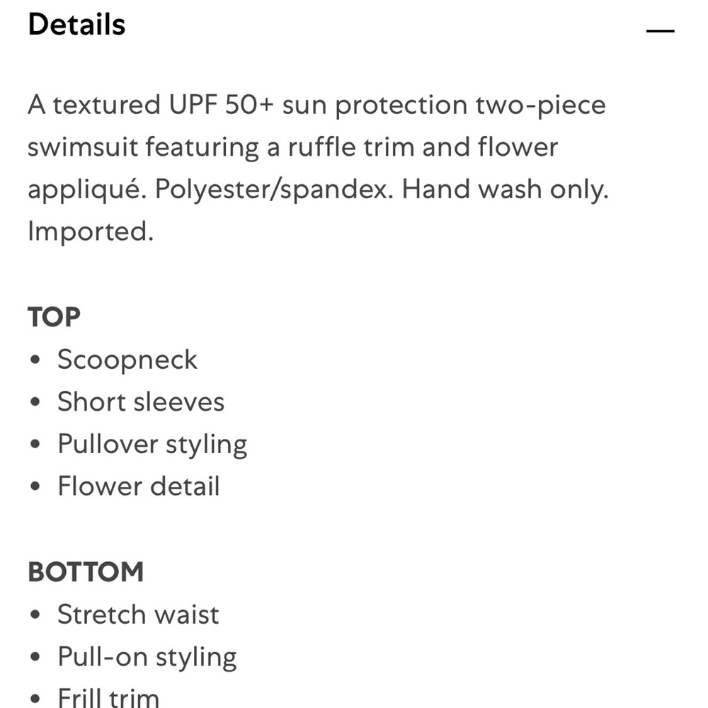 JANIE AND JACK
Girl's Textured 2-Piece Swimsuit  Floral Detail NWT Size 12 - Picture 7 of 7